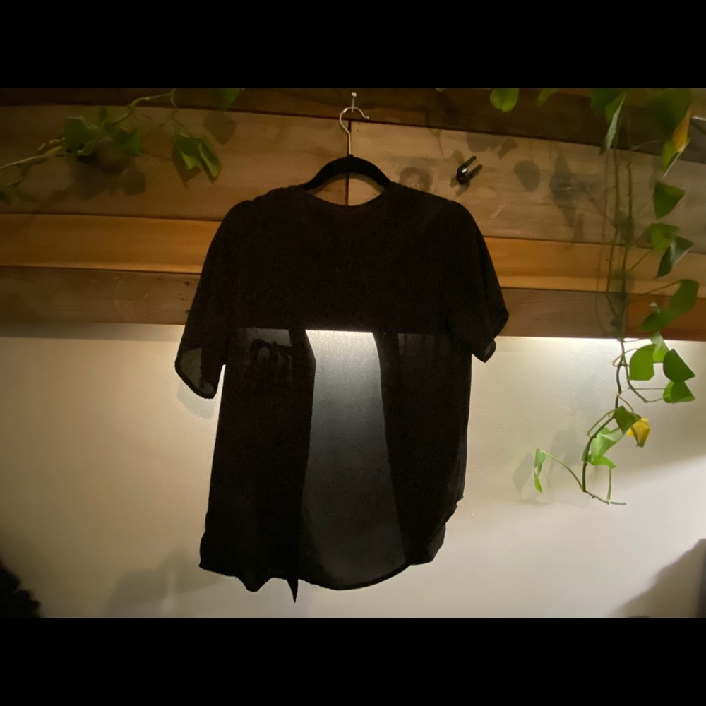 DIVIDED H&M Black Button Down Jersey Short Sleeve - Picture 5 of 7
